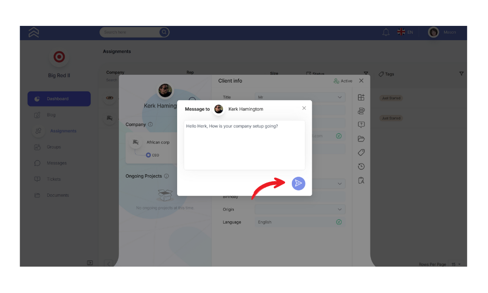 message dialog