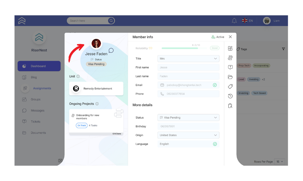 view member profile